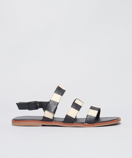 Rasteira Traseiro Multicor - Preto