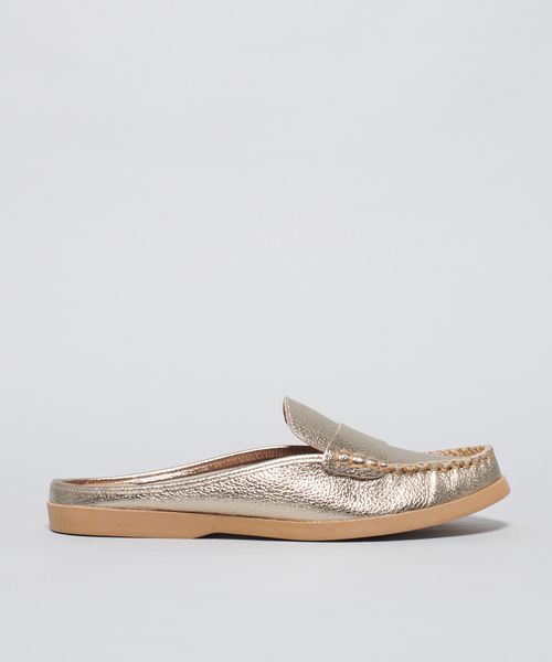 Mocassim Mule - Prata Velho