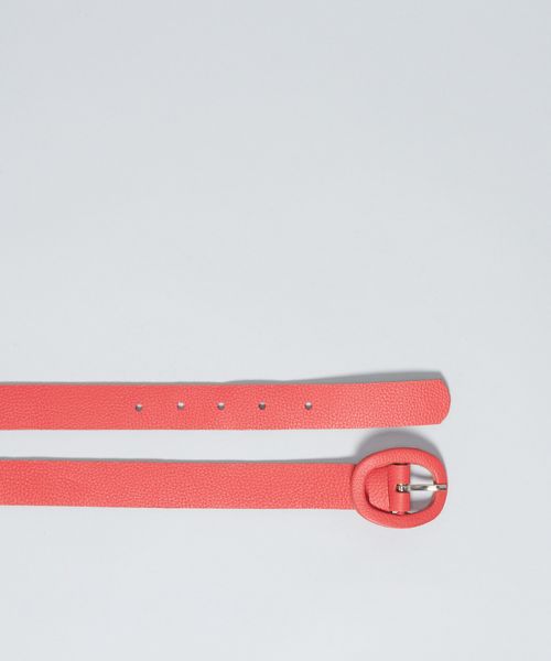 Cinto Fivela Oval Forrada - Vermelho
