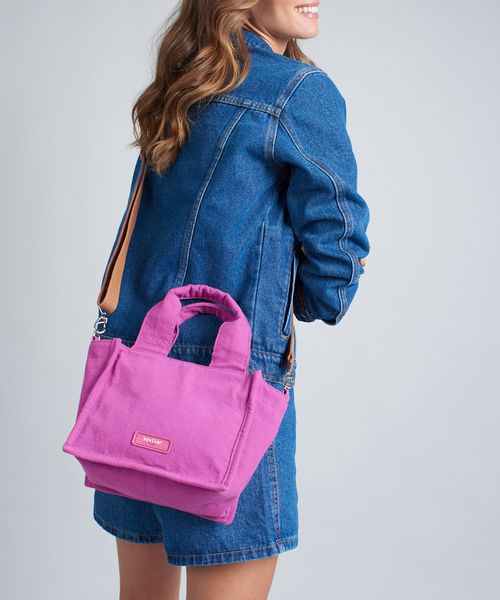 Bolsa Quadradinha Lona - Pink