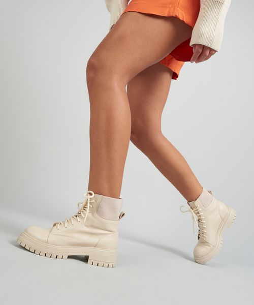 Coturno Tratorado Elastico - Offwhite