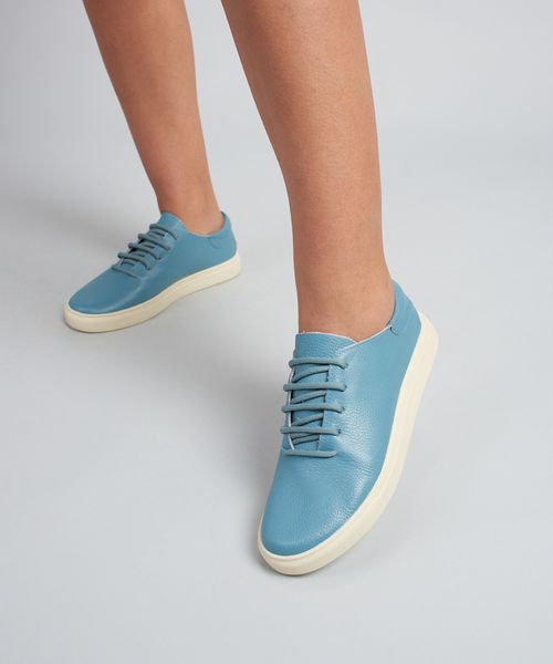Tenis Couro Basiquinho - Azul Cristal