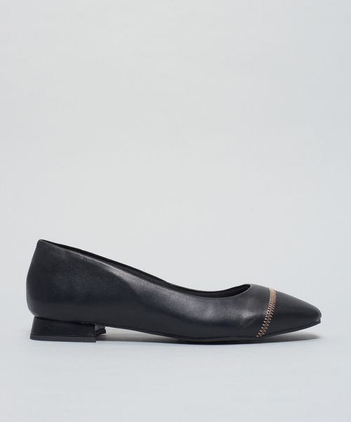 Sapatilha Bico Zigzag - Preto