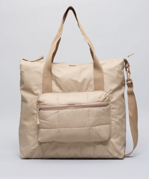 Bolsa g Nylon Matelasse - Caramelo