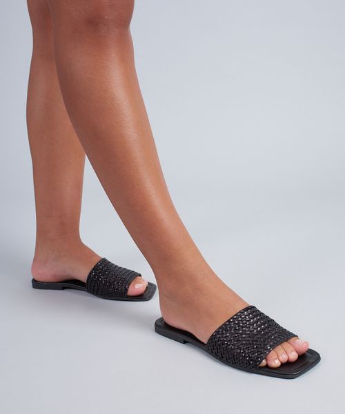 Rasteira Tresse Basica - Preto