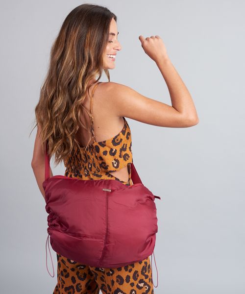 Bolsa Nylon Franzido Lateral - Bordo