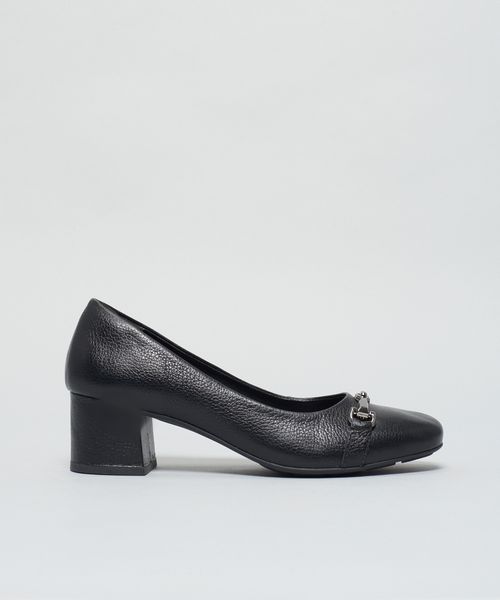 Scarpin Couro Olga - Preto