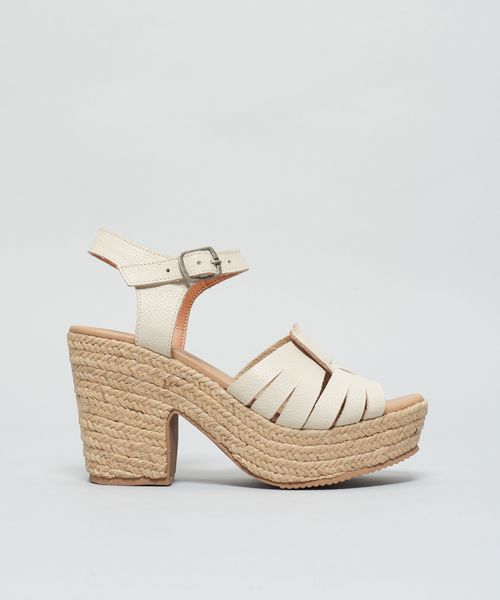Meia Pata Couro Helo - Offwhite