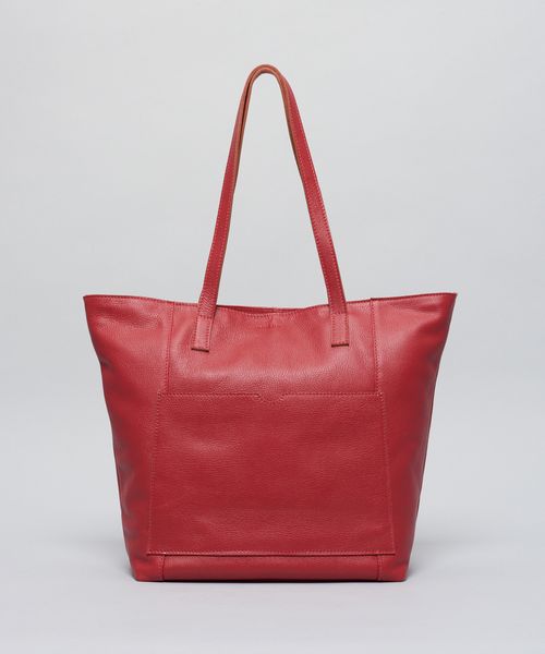 Bolsa g Couro Shopping - Vermelho