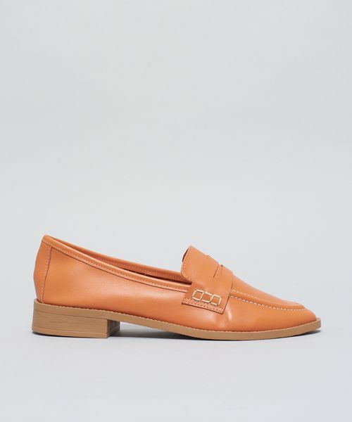Mocassim Couro Vira - Cenoura