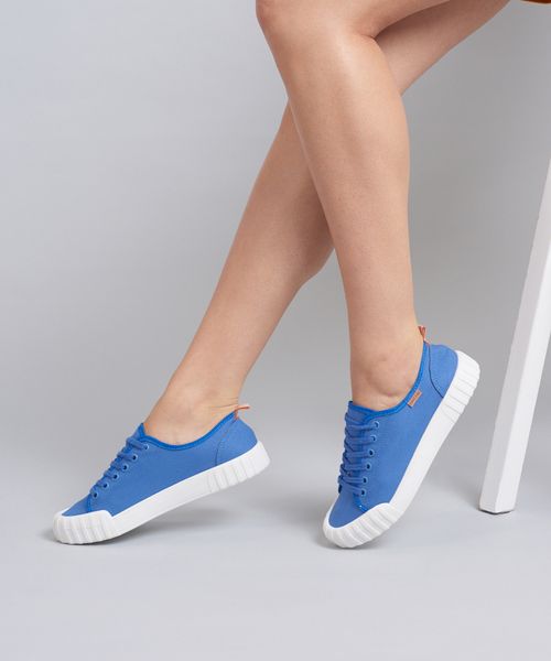 Tenis Lona Traseiro Listra - Denim