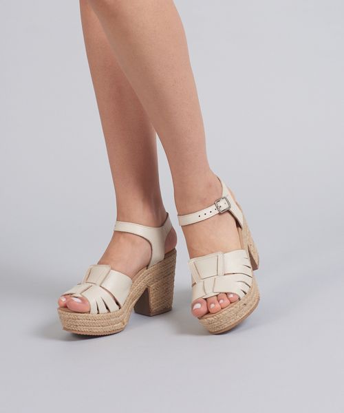 Meia Pata Couro Helo - Offwhite