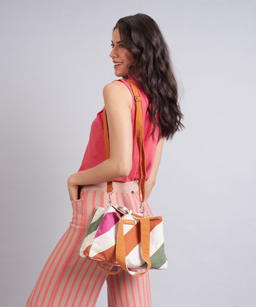 Bolsa p Dupla Face Listra - Listra Colors