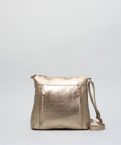 Bolsa m Couro Natalia - Prata Velho