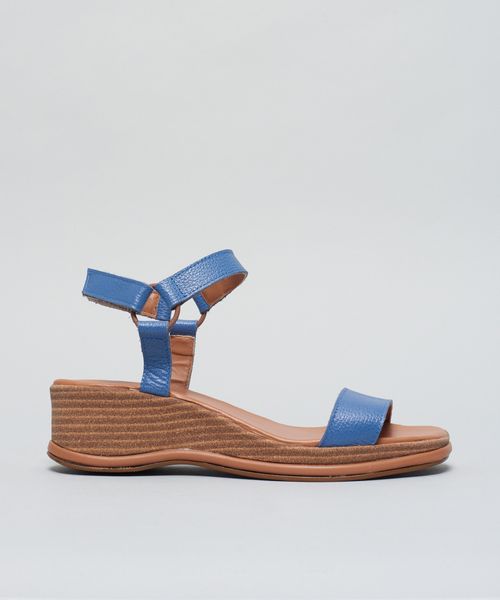Plataforma Couro Argolas - Denim