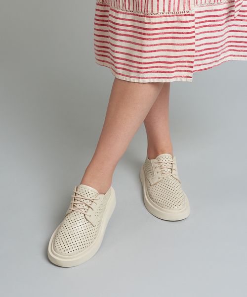 Tenis Bold Couro Perfuros - Offwhite