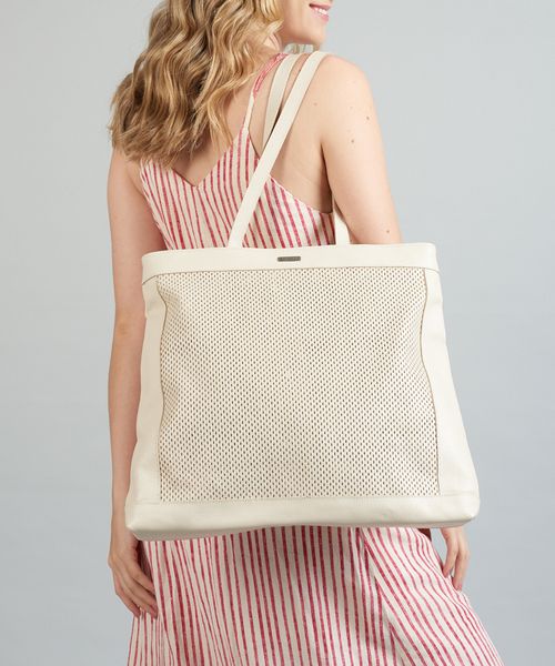 Bolsa g Couro Perfuros - Offwhite