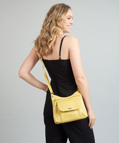 Bolsa p Couro Gabi - Amarelo Polen