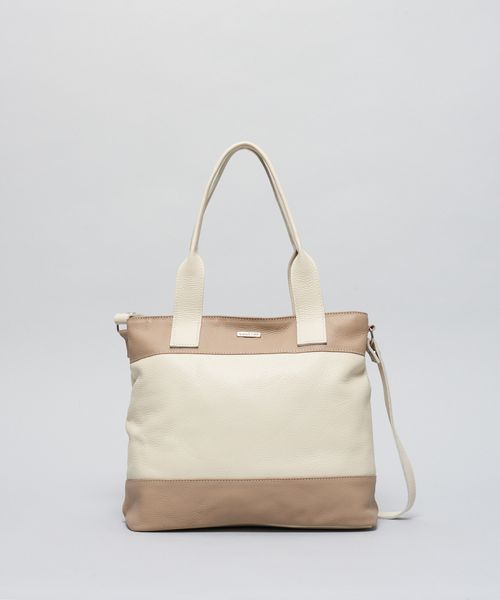 Bolsa m Couro Recortes - Offwhite