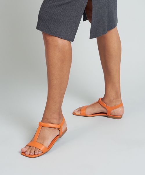 Rasteira Soft Bico Quadrado - Cenoura