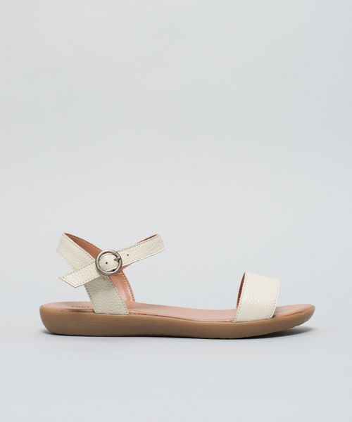 Rasteira Couro Comfort - Offwhite
