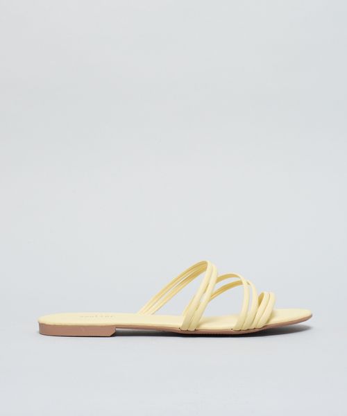 Rasteira Tiras Duo - Amarelo Polen