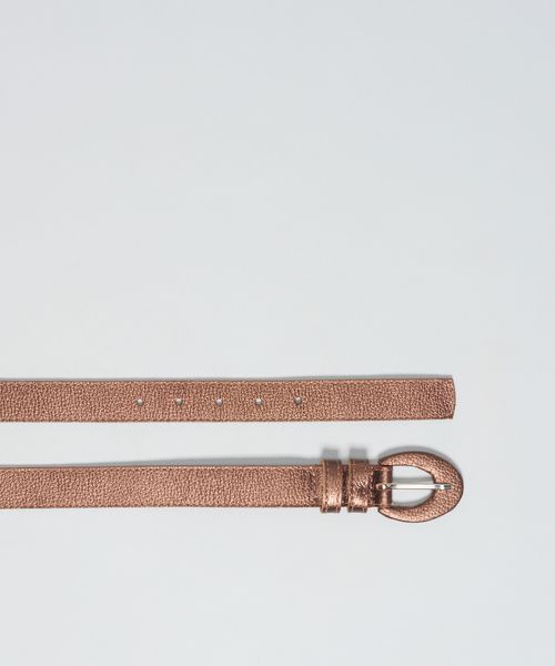 Cinto Couro Pesponto Essencial - Bronze