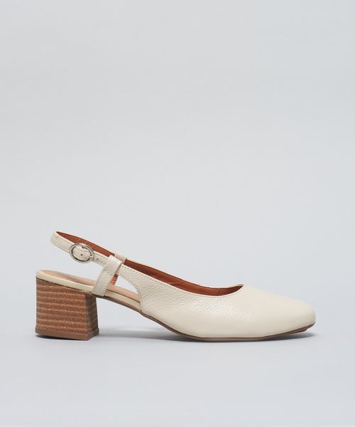 Scarpin Couro Mule - Offwhite