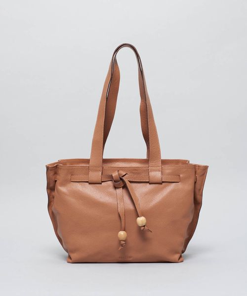 Bolsa g Couro Esferas - Caramelo