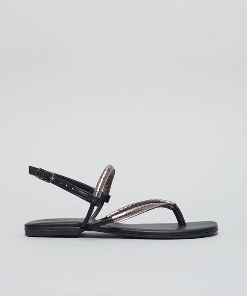 Rasteira Basica Decote v - Preto