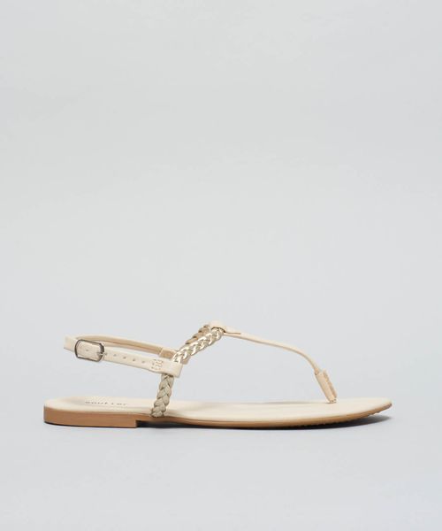 Rasteira Asa Delta Trancinha - Offwhite