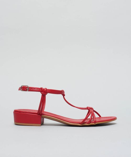 Rasteira Saltinho Helena - Vermelho
