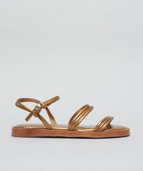 Rasteira Comfort Tiras - Bronze
