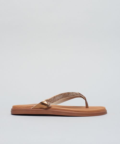 Rasteira Comfort Brilho - Bronze
