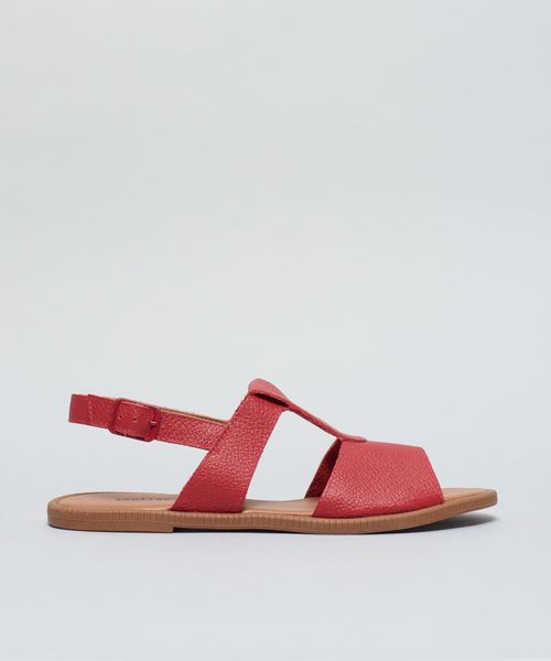 Rasteira Couro Isis - Vermelho