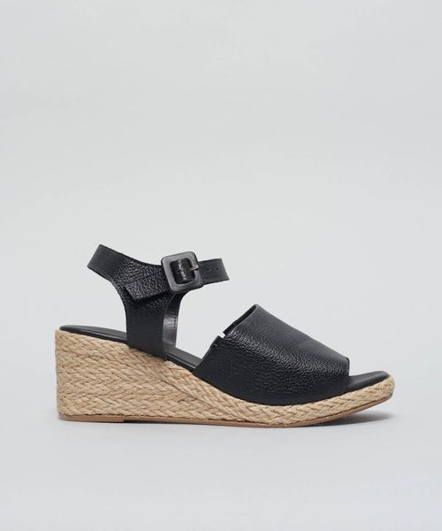 Plataforma Couro Luciana - Preto
