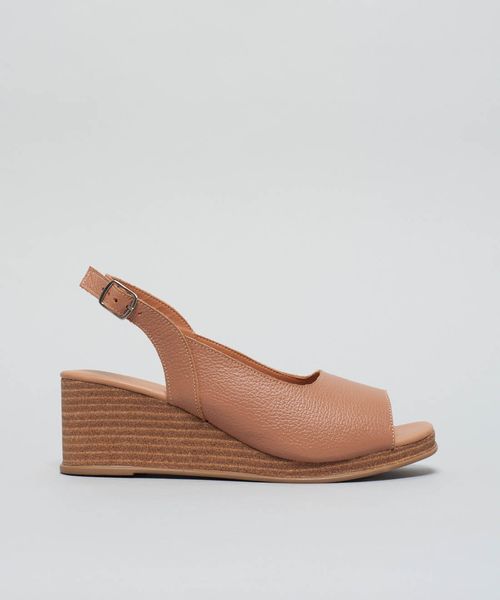 Plataforma Couro Alda - Caramelo