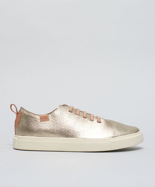 Tenis Couro Pratico - Prata Velho