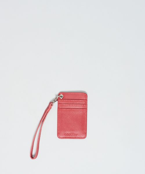 Porta Cartao Couro Ilhos - Vermelho