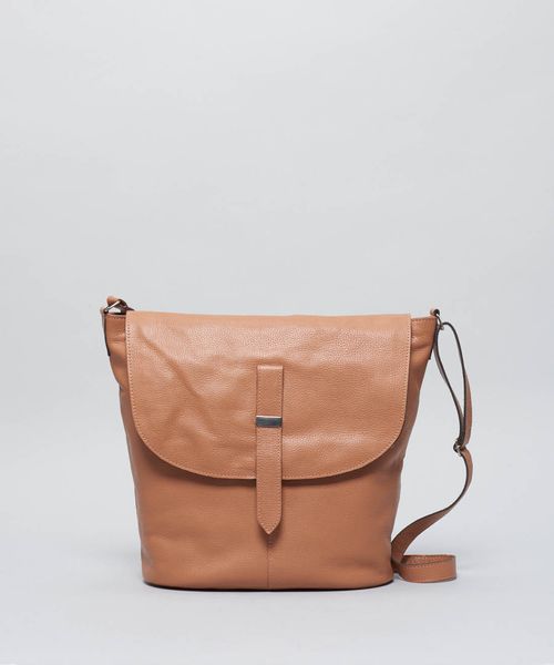 Bolsa g Couro Cris - Caramelo