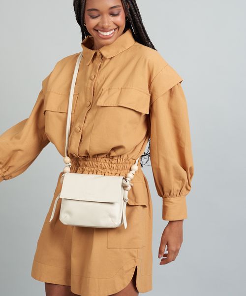 Bolsa p Couro Esferas - Offwhite