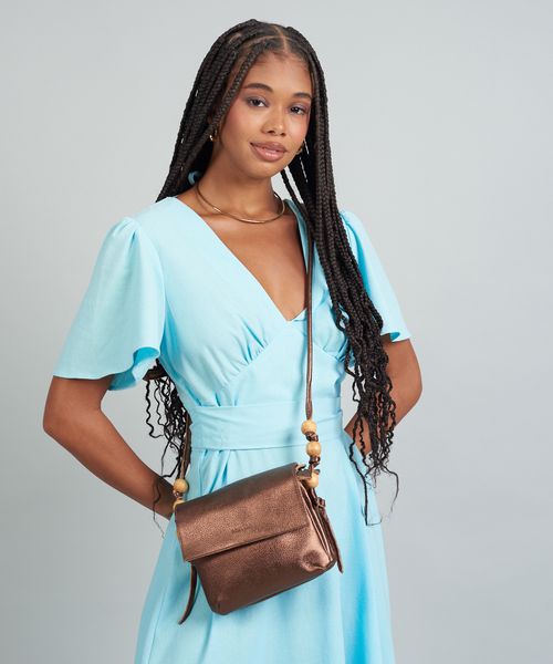Bolsa p Couro Esferas - Bronze