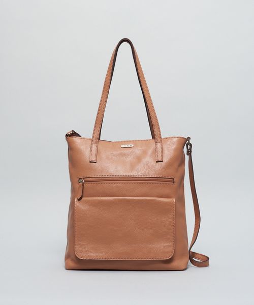 Bolsa g Couro Retangular - Caramelo