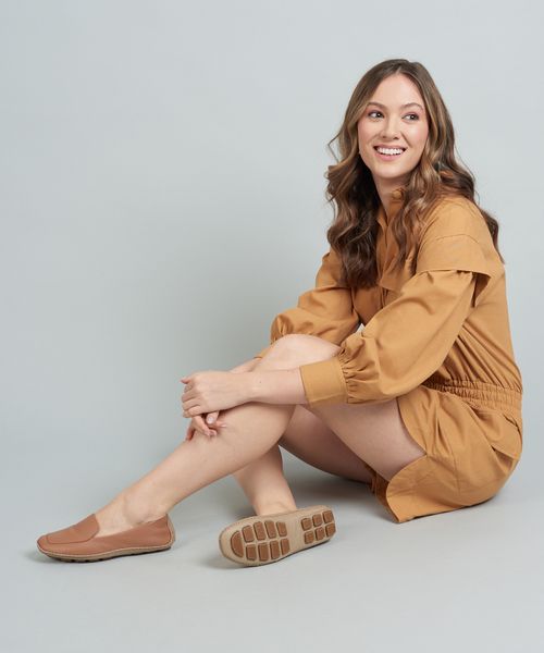 Mocassim Drive Ana - Caramelo