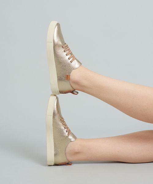 Tenis Couro Pratico - Prata Velho