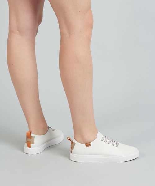 Tenis Couro Pratico - Branco