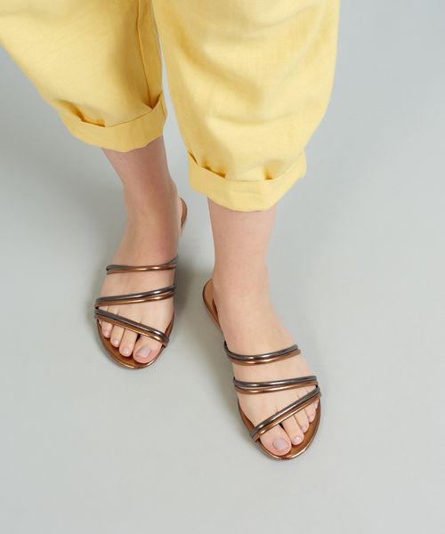 Rasteira Tiras Duo - Bronze
