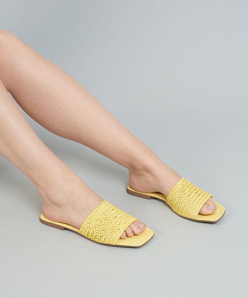 Rasteira Tresse Basica - Amarelo Polen