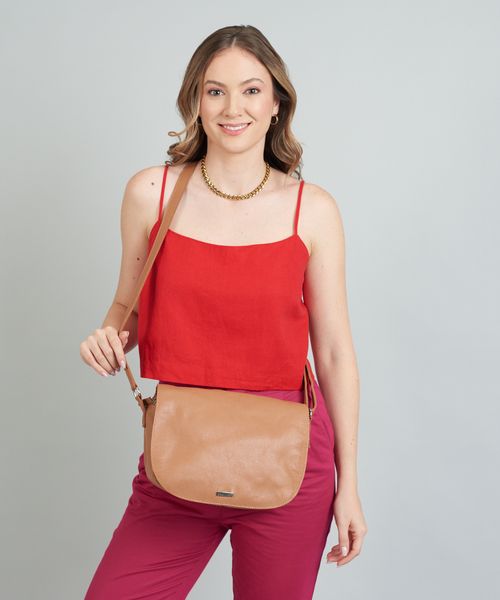 Bolsa m Couro Lua - Caramelo