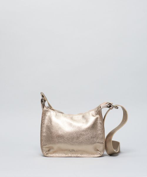 Bolsa m Couro Fivela - Prata Velho